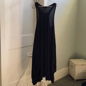 Navy blue handkerchief hem tank dress